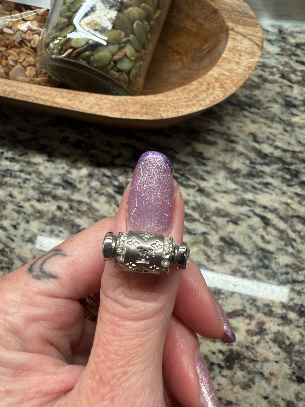 Sterling Silver Filigree Barrel Ring in Silver